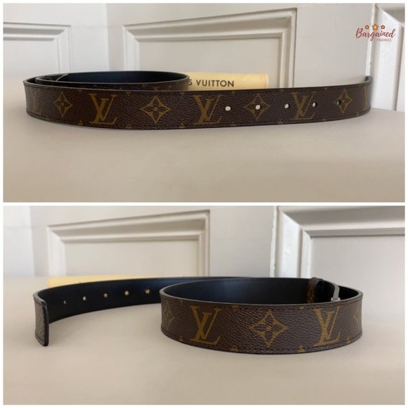 Authentic Louis Vuitton Brown Monogram Canvas Leather Buckle Belt 85/34 - MP075 - Picture 11 of 12